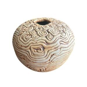 Rare- coil built ceramic pot by Malaysian handicrafts.